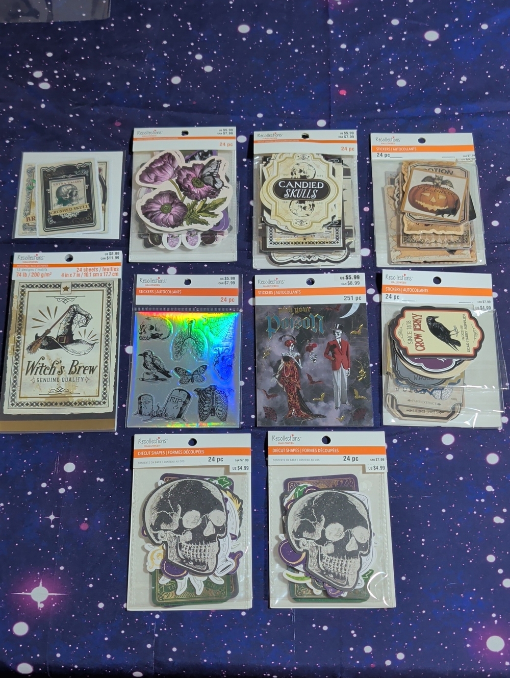 HUGE LOT RECOLLECTIONS HALLOWEEN Stickers Paper Diecuts 10 Packages NEW